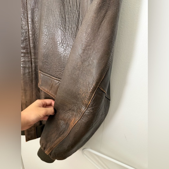 Vintage Adventure Leather Bomber Jacket Medium - Picture 8 of 8